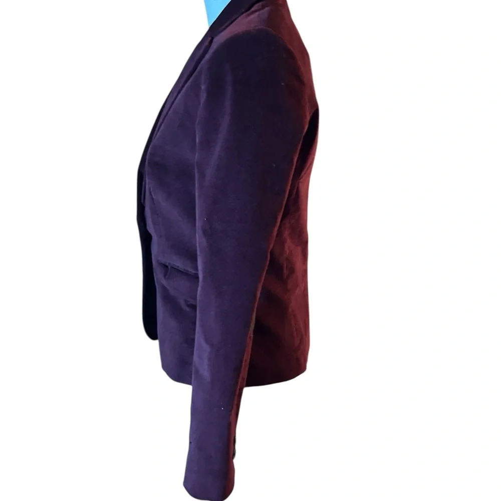 Banana Republic Velvet Blazer Deep Burgundy with Elbow Patches 🆕 - Picture 5 of 11